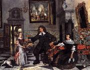 Emmanuel de Witte Portrait of a Family in an Interior oil painting artist